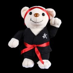 PLUSH WHITE BEAR WITH BLACK UNIFORM