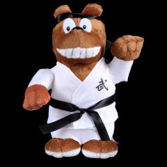 PLUSH BROWN BEAR WITH WHITE UNIFORM