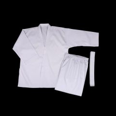 DYNAMIC RIBBED WHITE KARATE UNIFORM